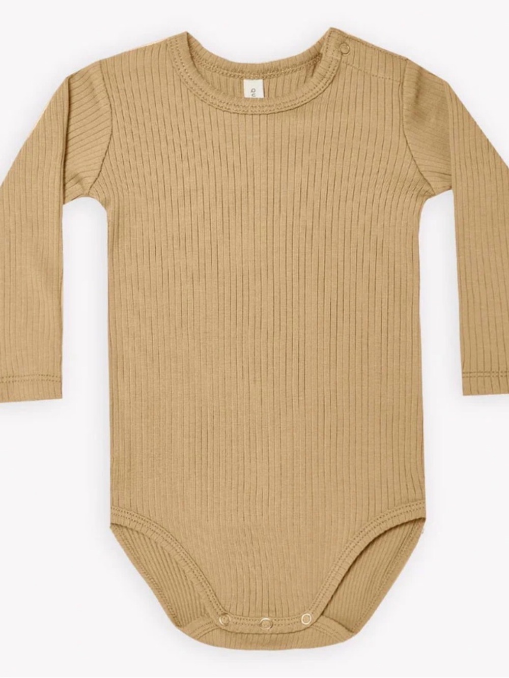12-18M Quincy Mae Kids Ribbed One-Piece Bodysuit in Camel